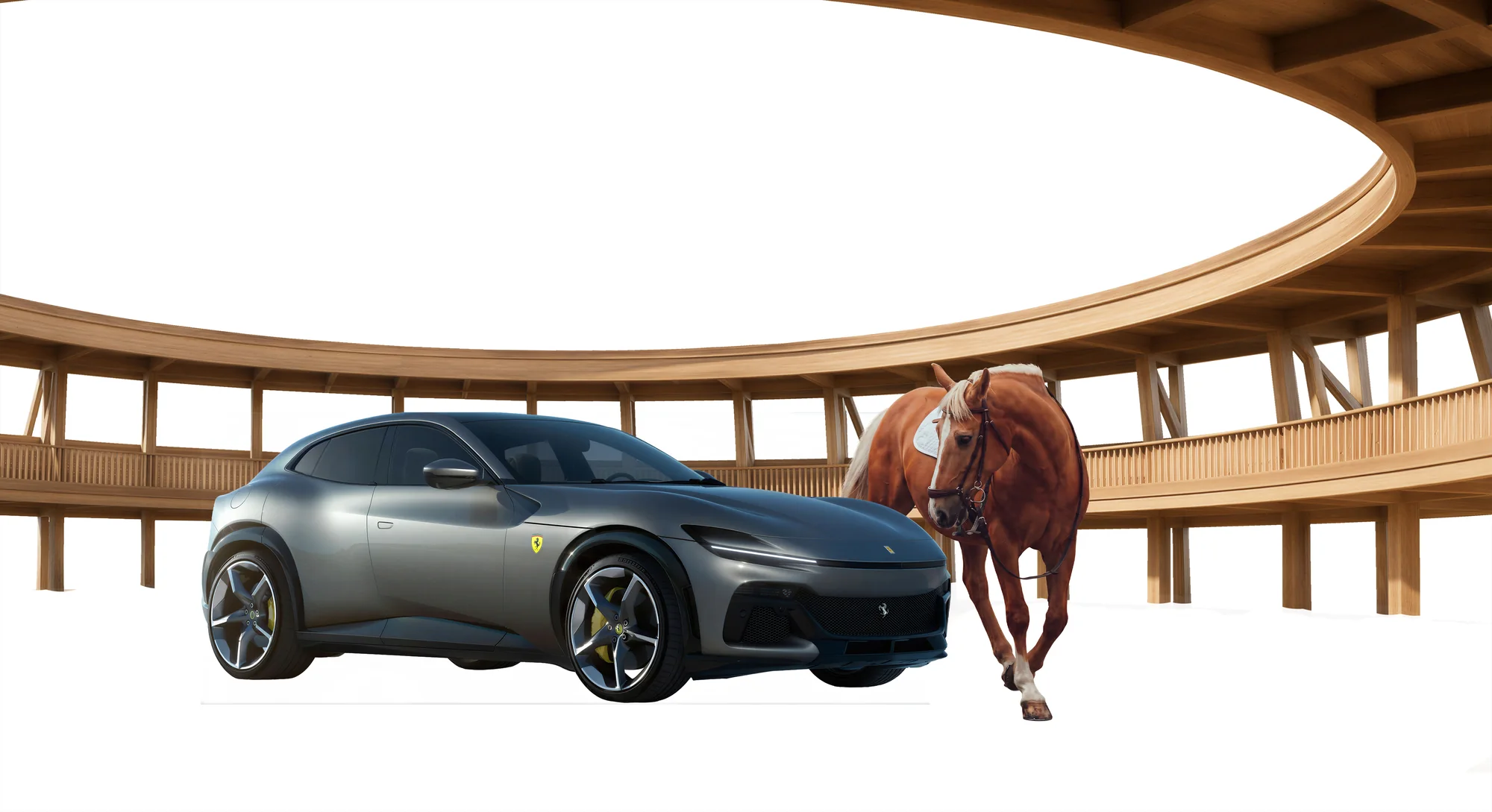 Ferrari Purosangue, raw layers before compositing